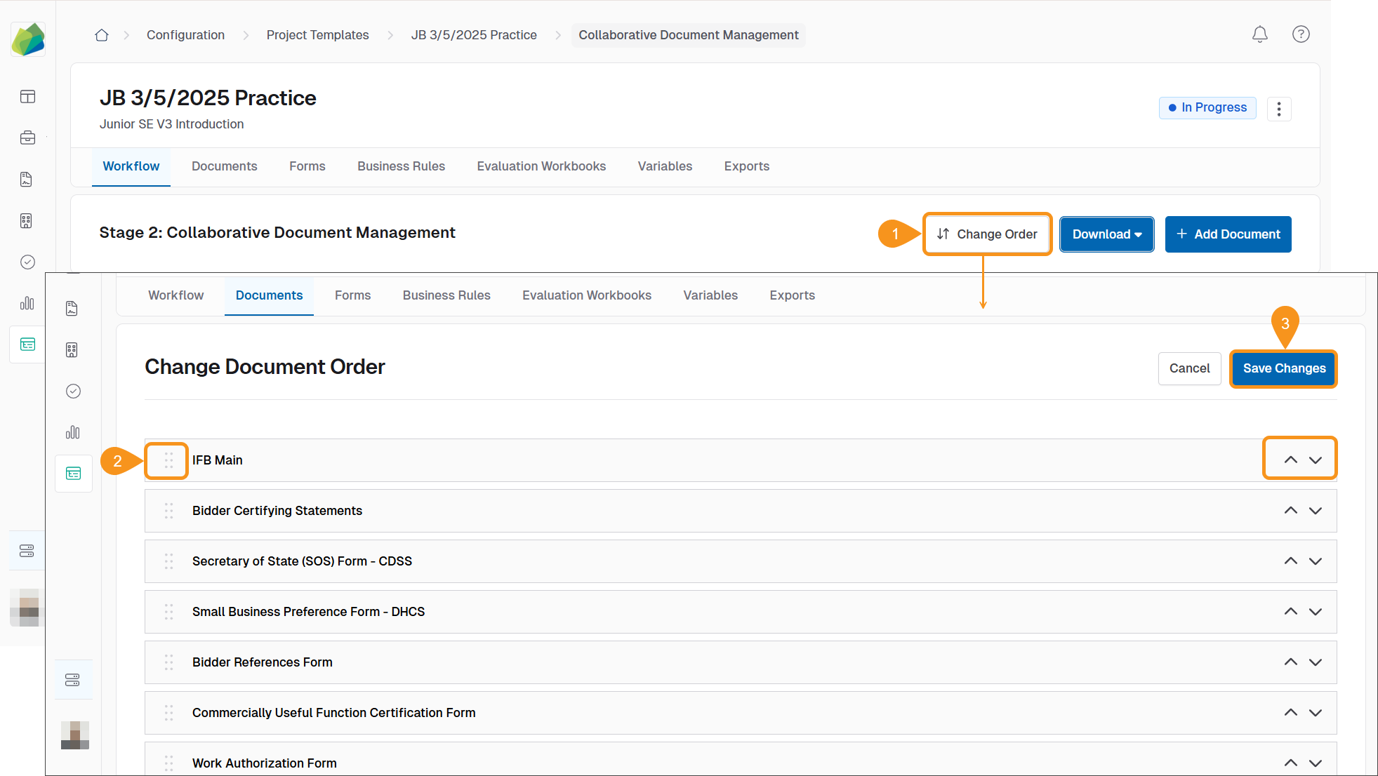 Change Document Order