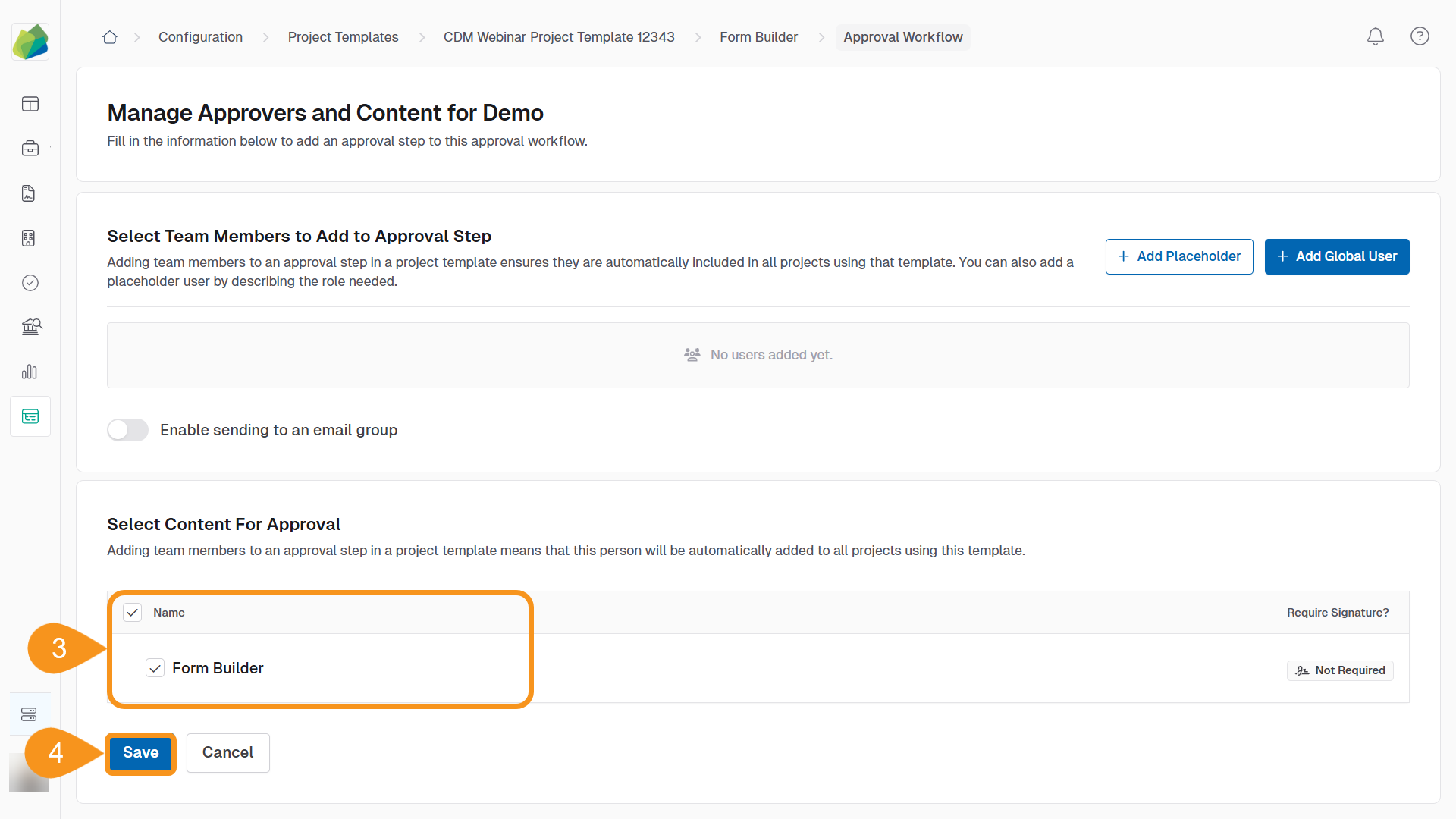 Add Content to Approval Steps