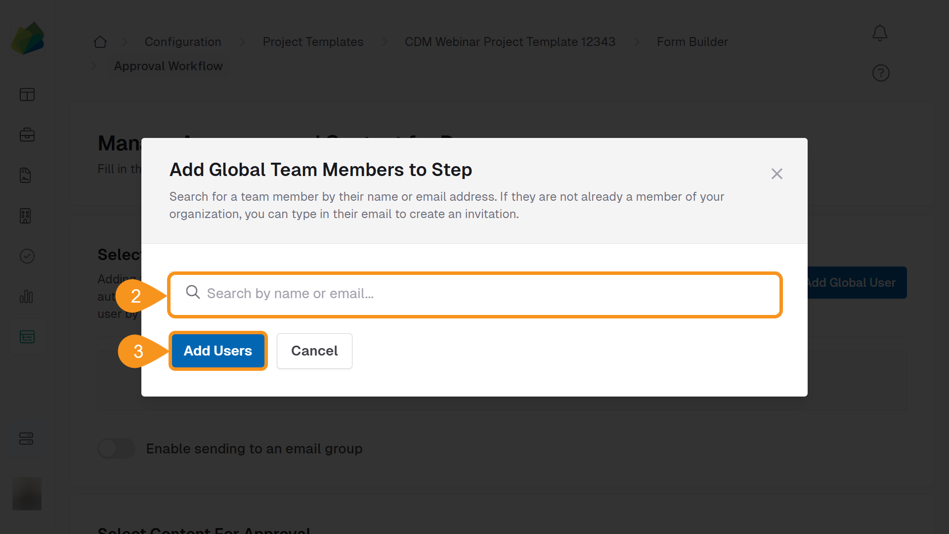 Add Global Members to a Steps 1