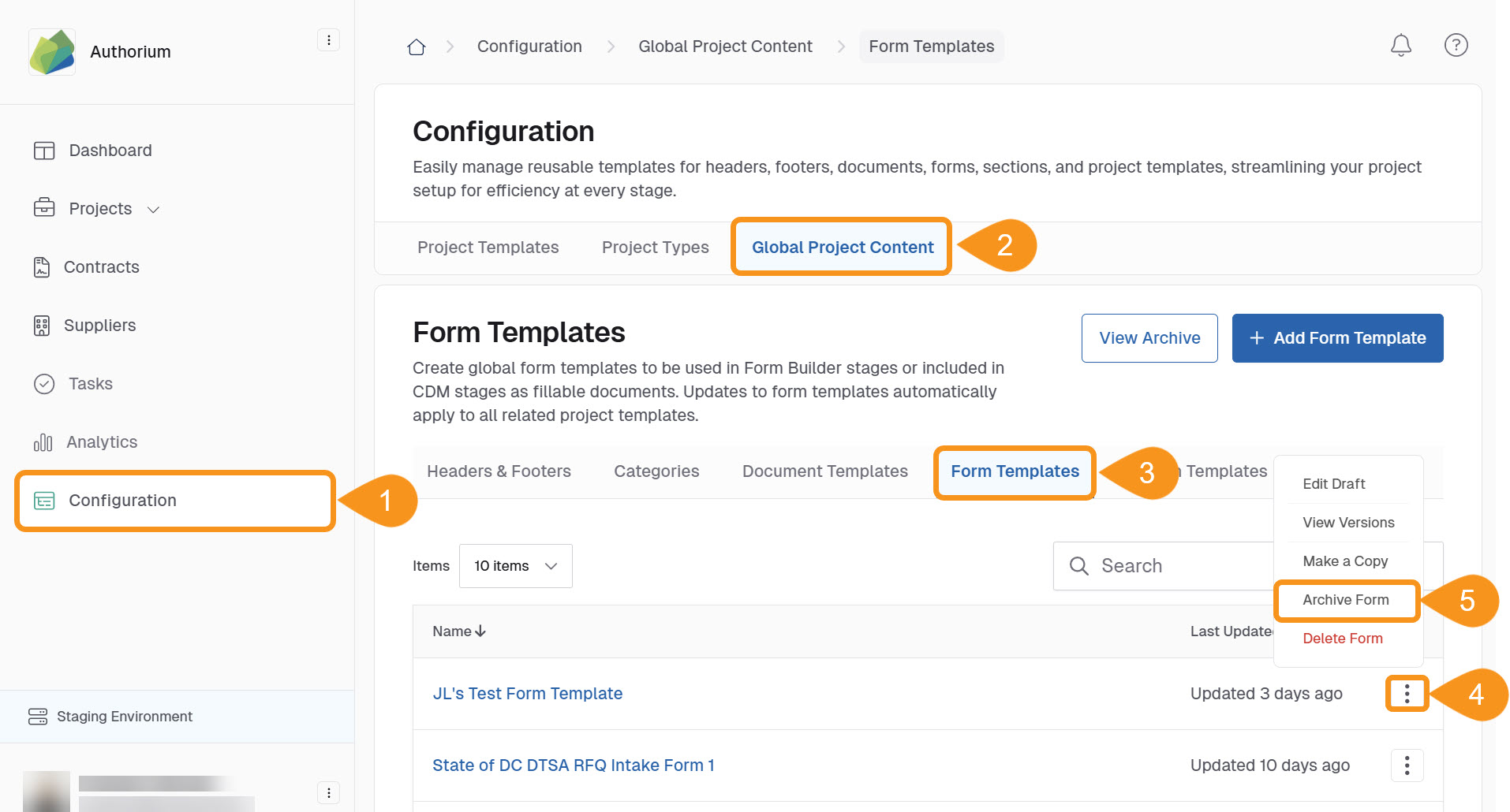 Archive Form Template 1