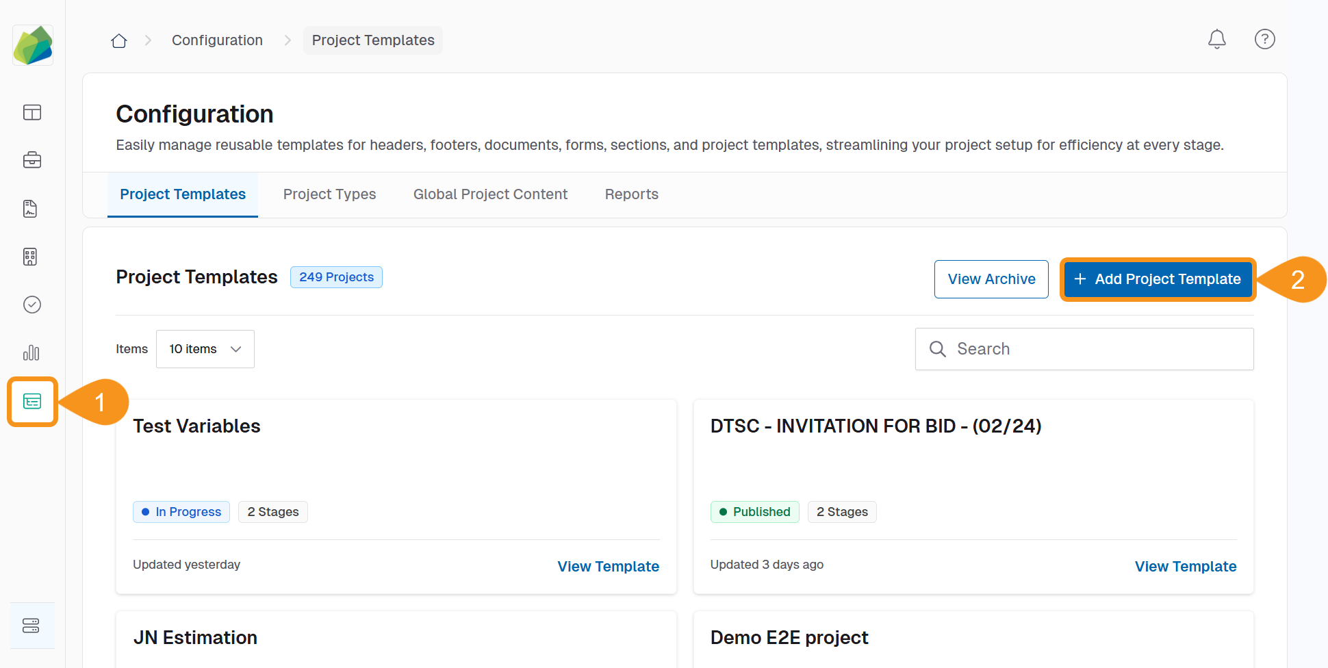 Create Project Template from Import File 1