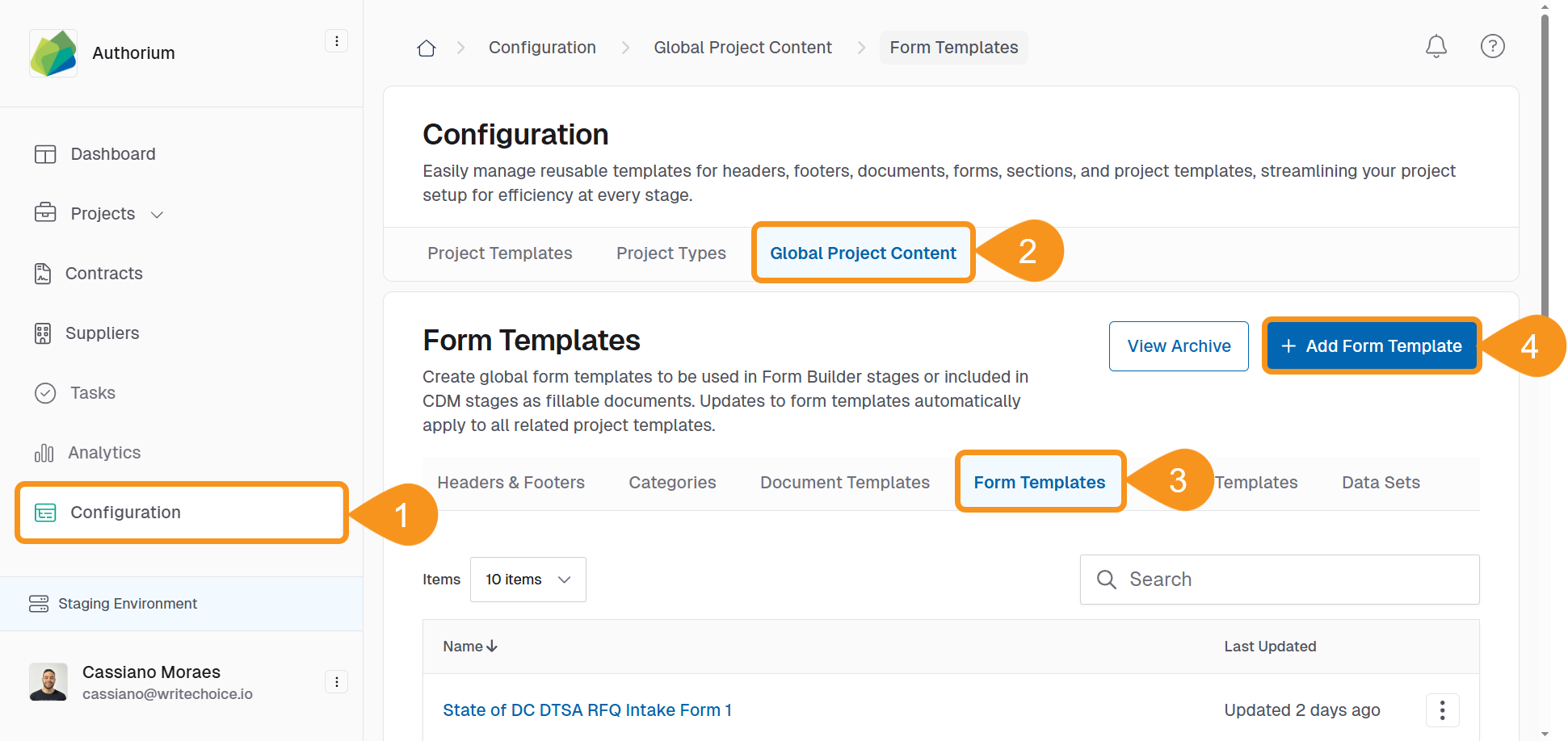 Create Form Template