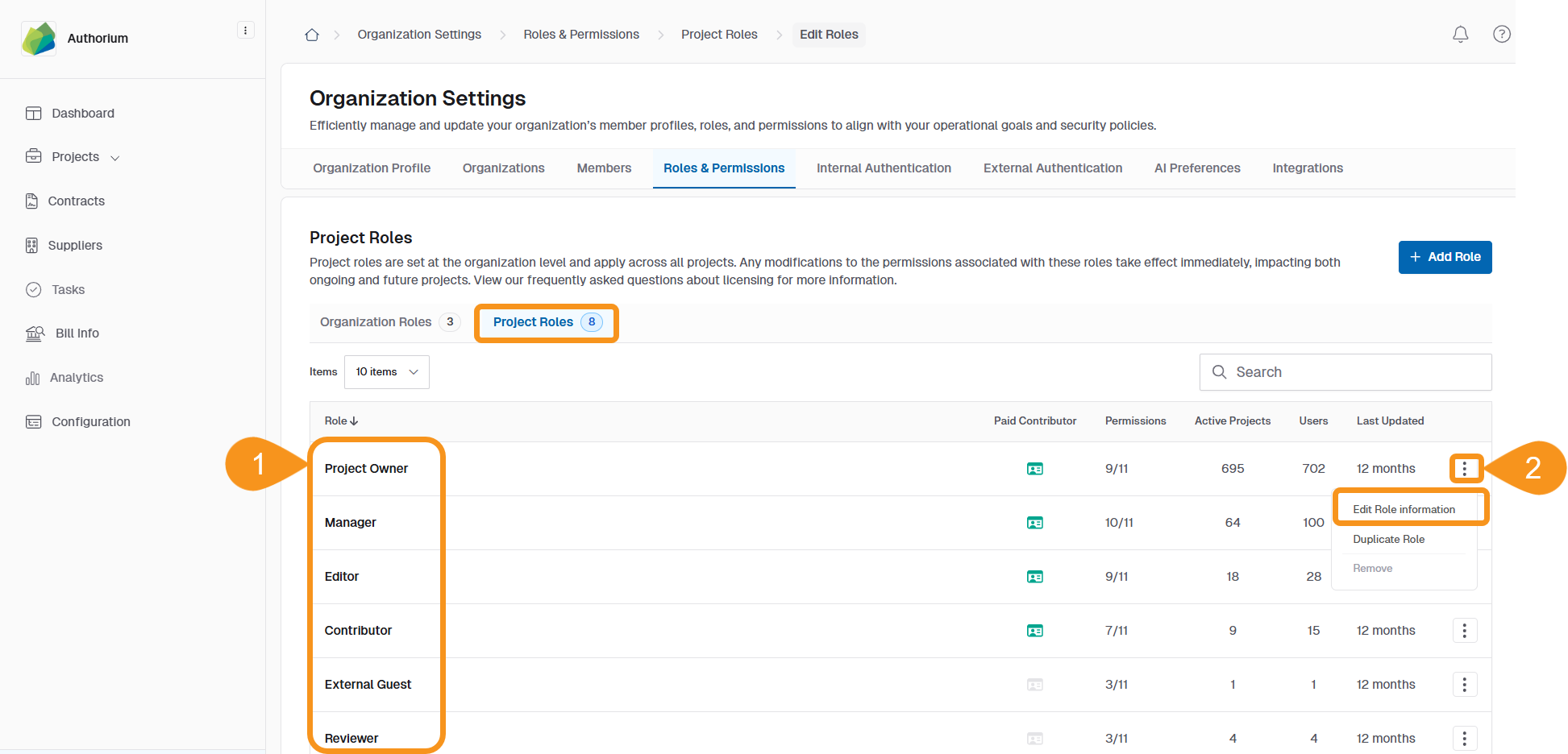 Edit an Existing Role