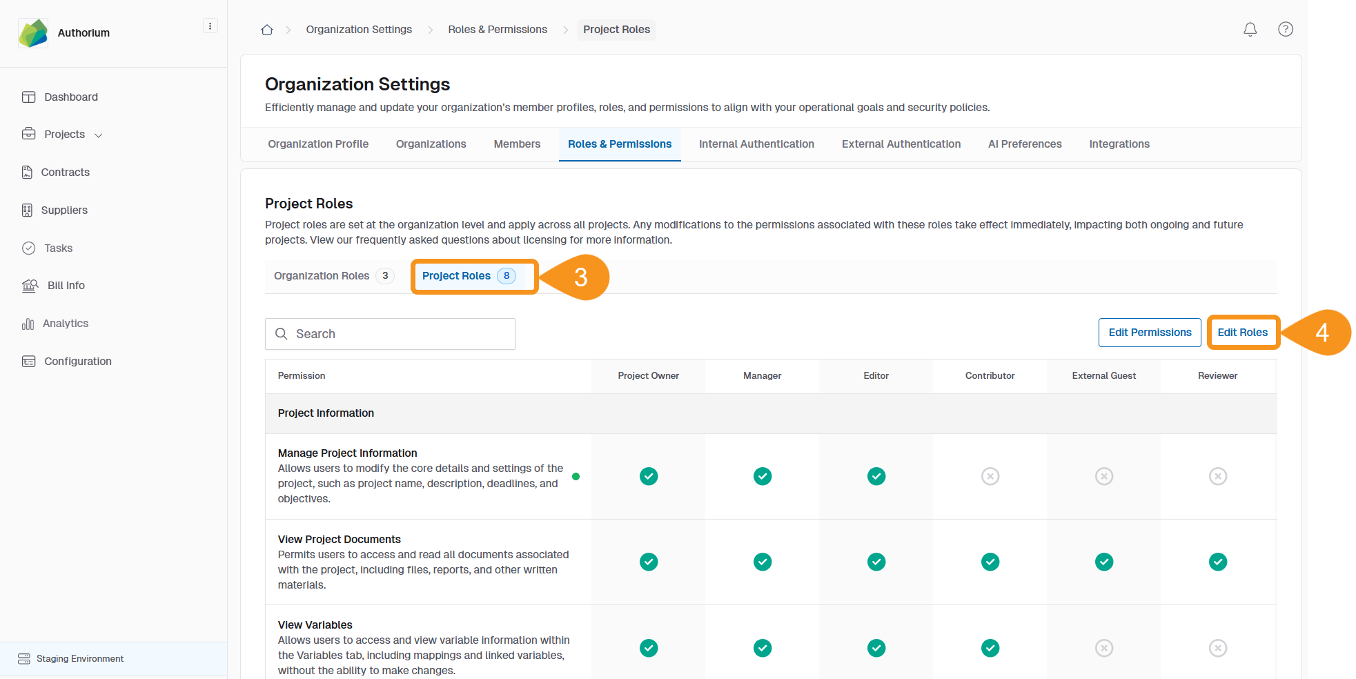 Add or Edit Project Roles