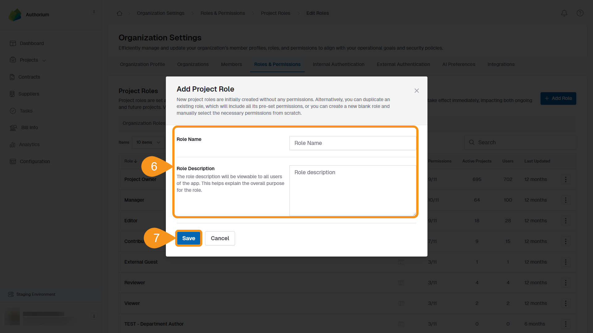 Add or Edit Project Roles