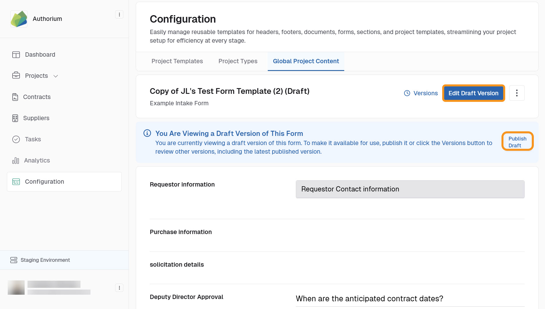 Manage the Copied or Restored Template 3