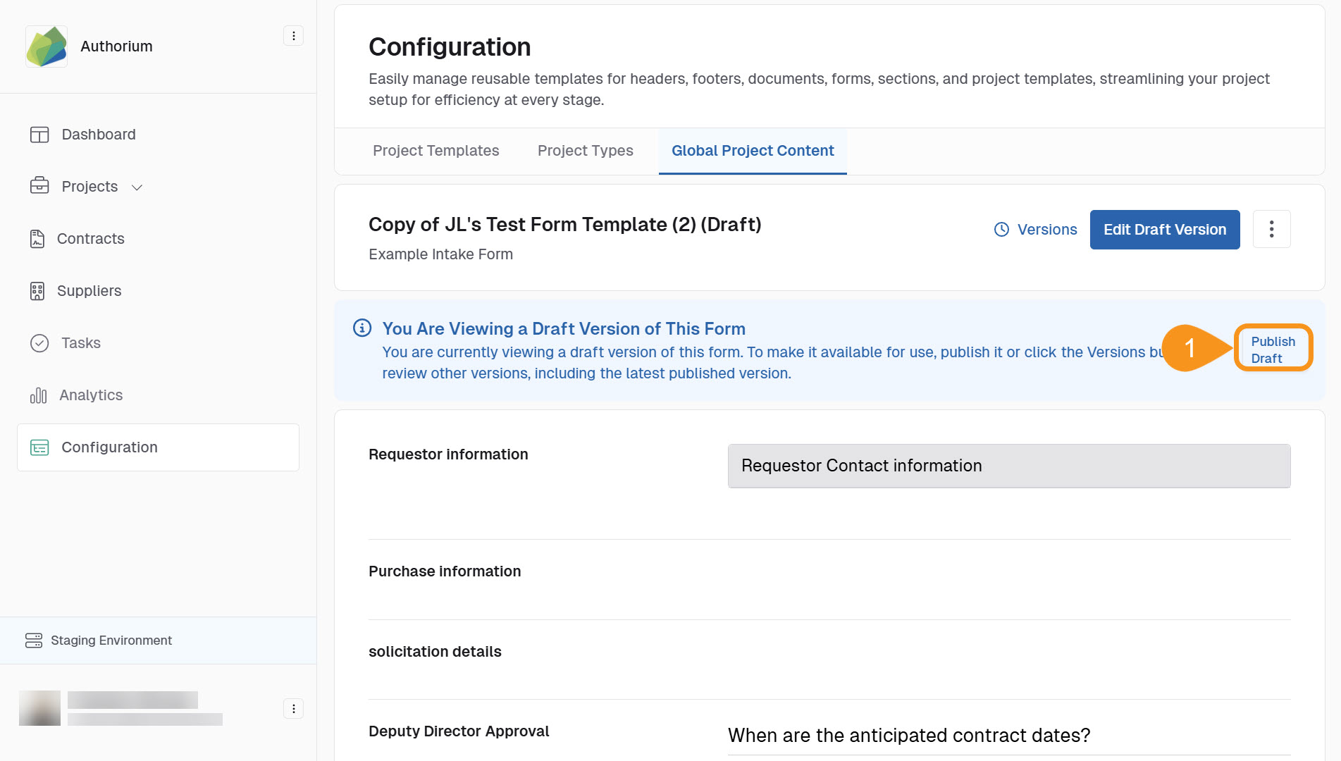 Manage the Copied or Restored Template 4
