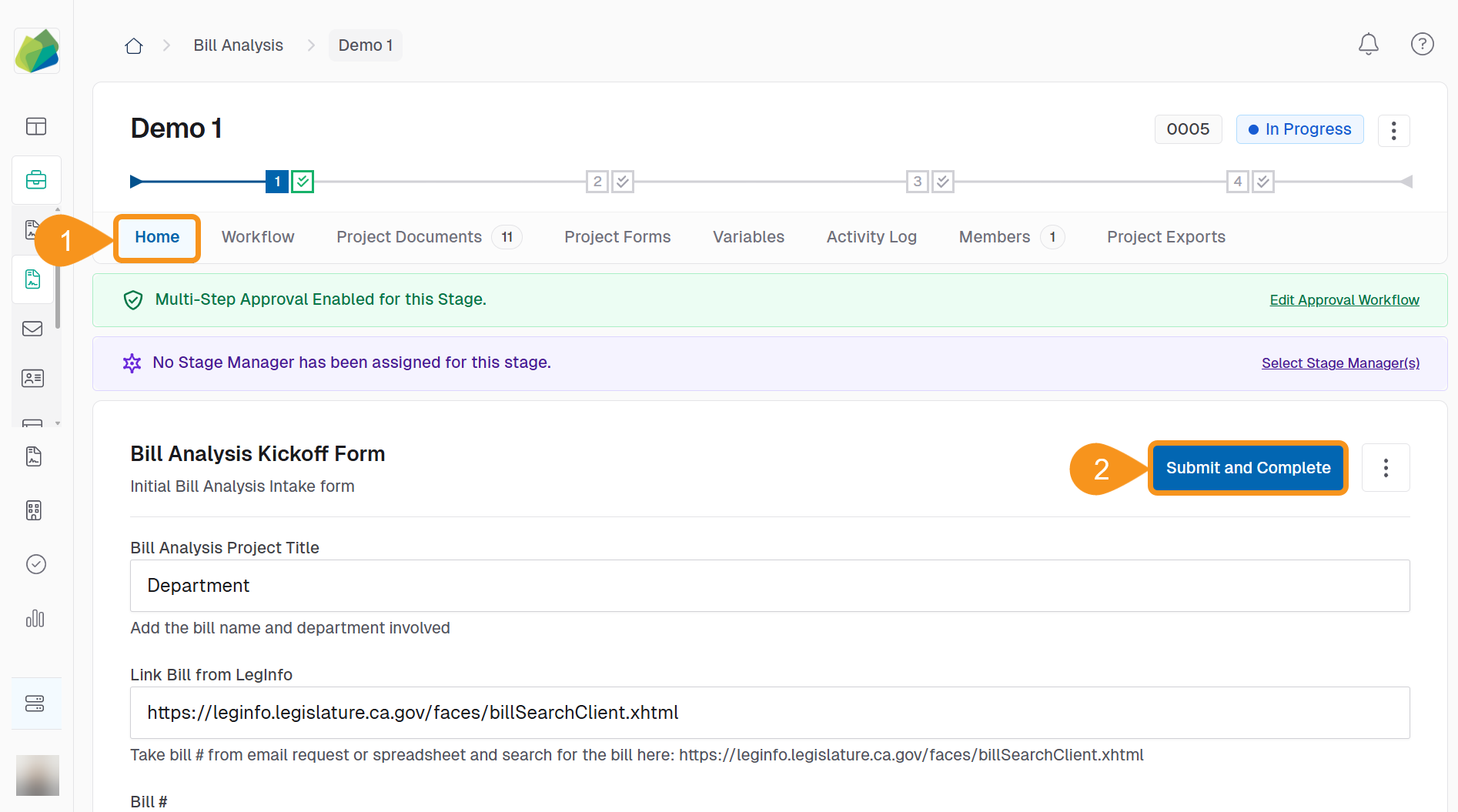 Mark the Form Builder Stage as Complete