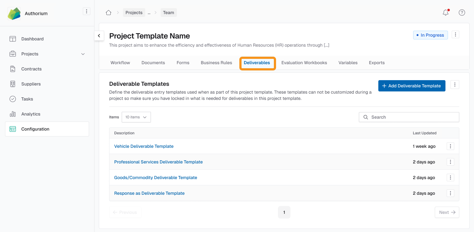 Project Deliverables and Assignment/Award v1