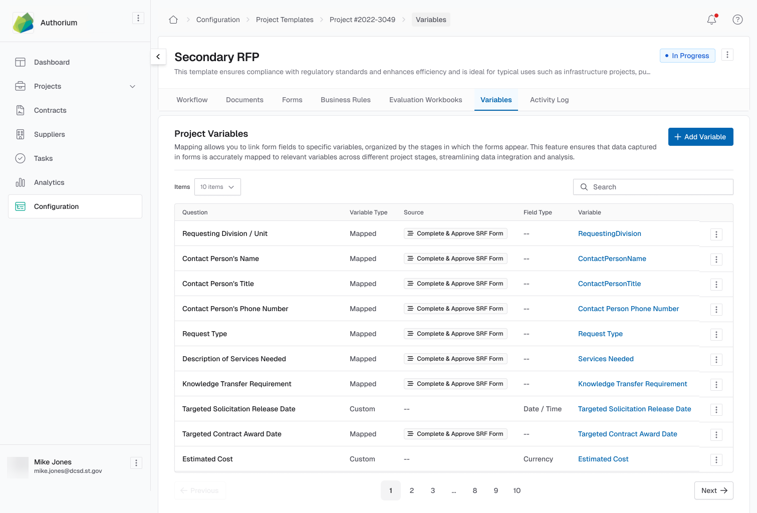 Project Variables Redesign v1