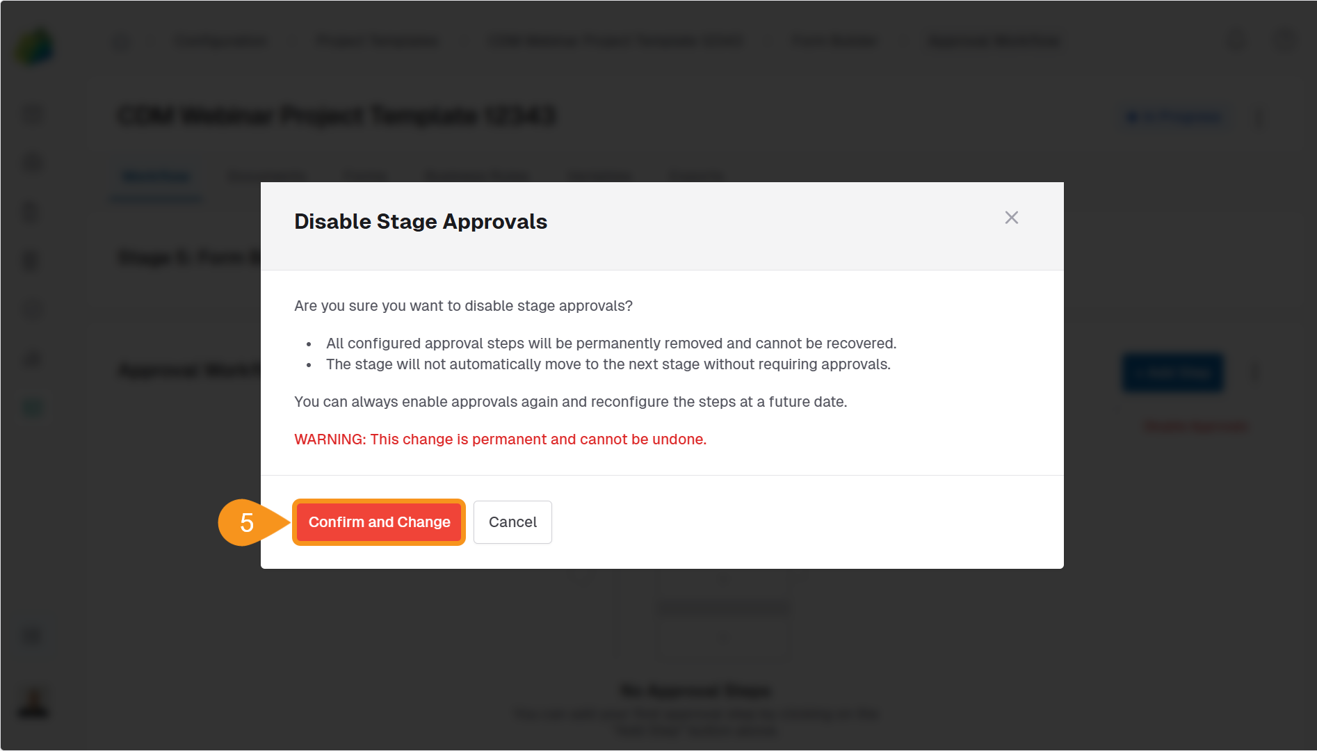 Remove Approvals from a Workflow Stage 2