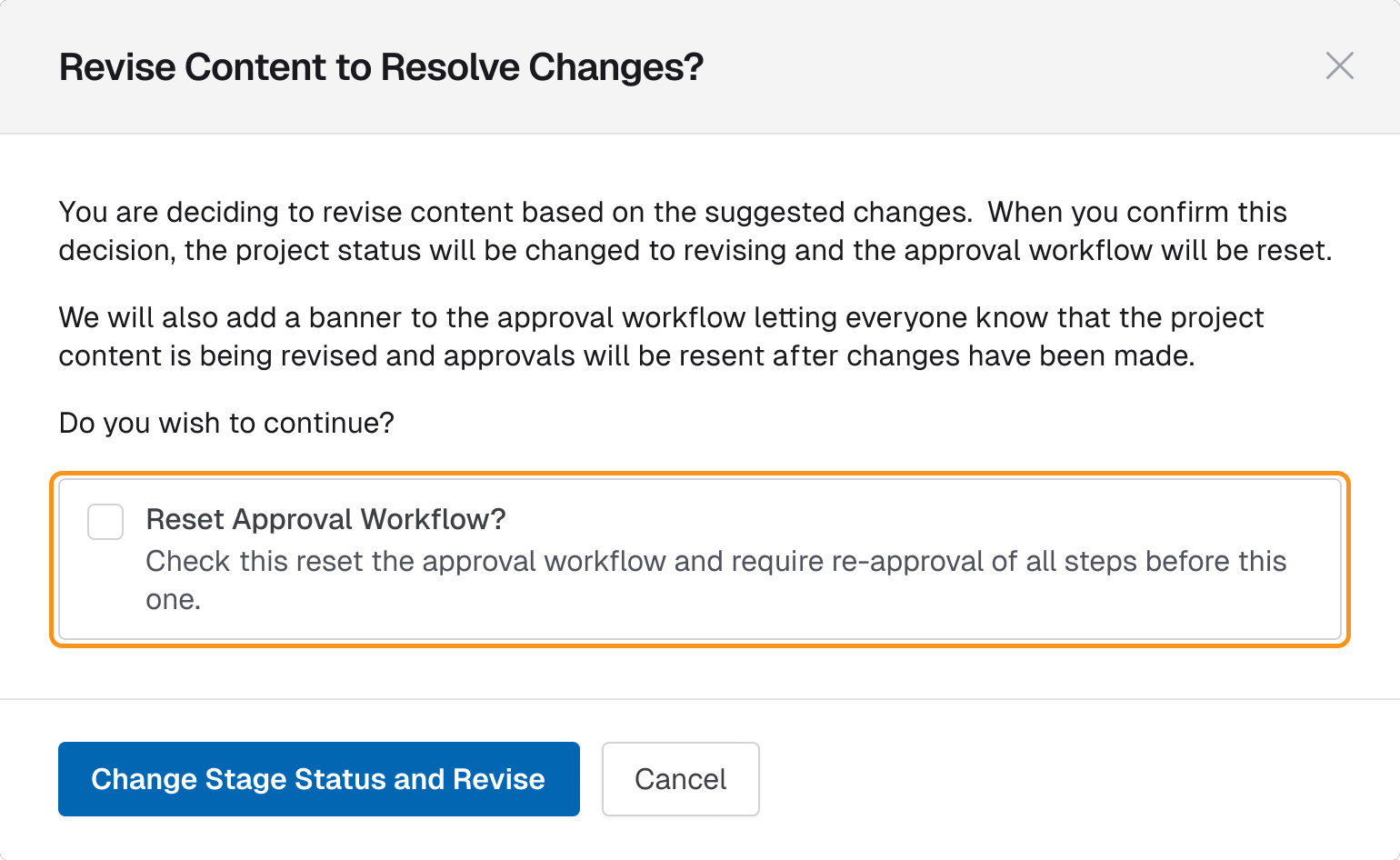 MSA Enhancements: Reset Approval Flow Option