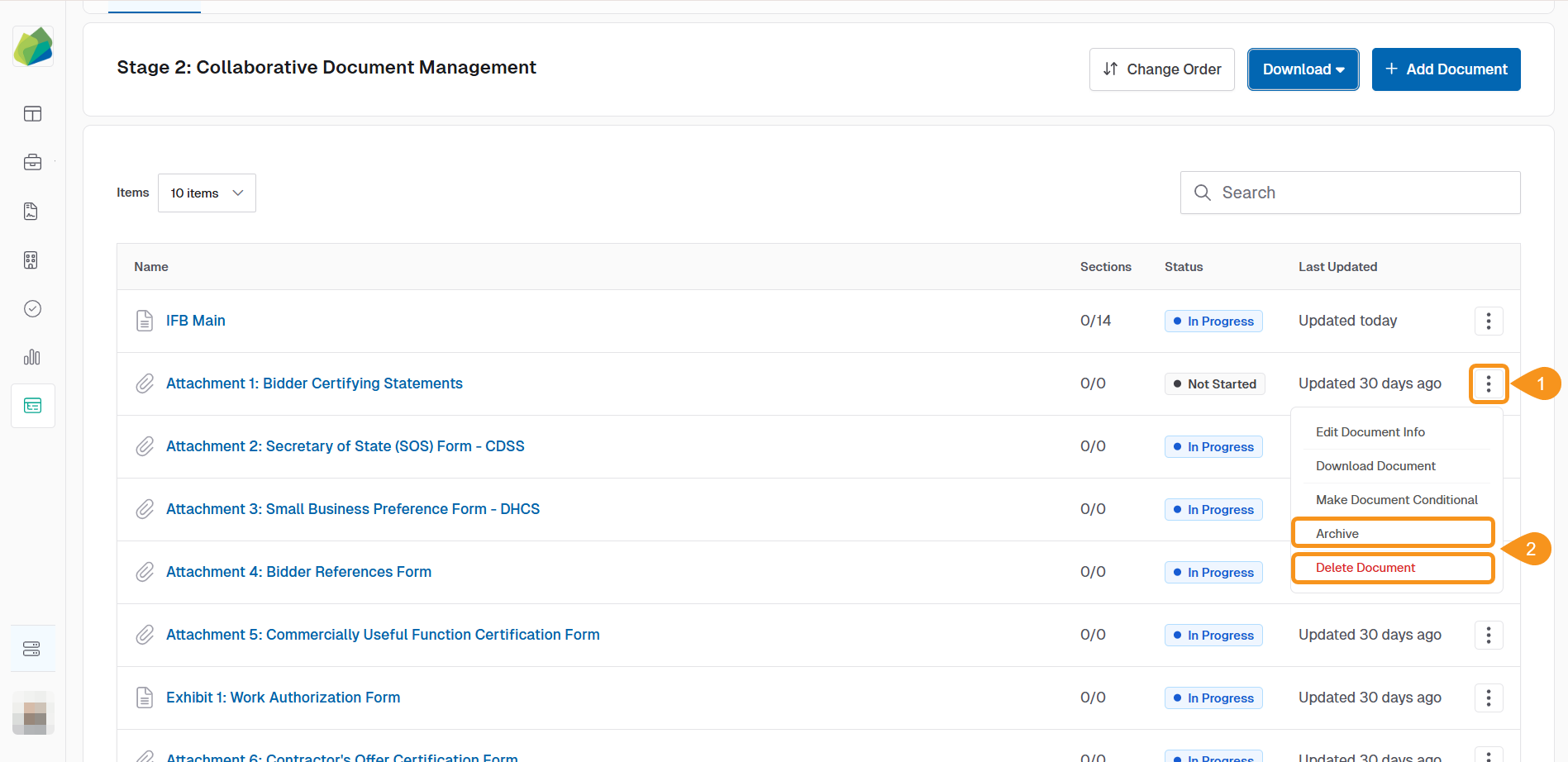 Archive or Delete a Document