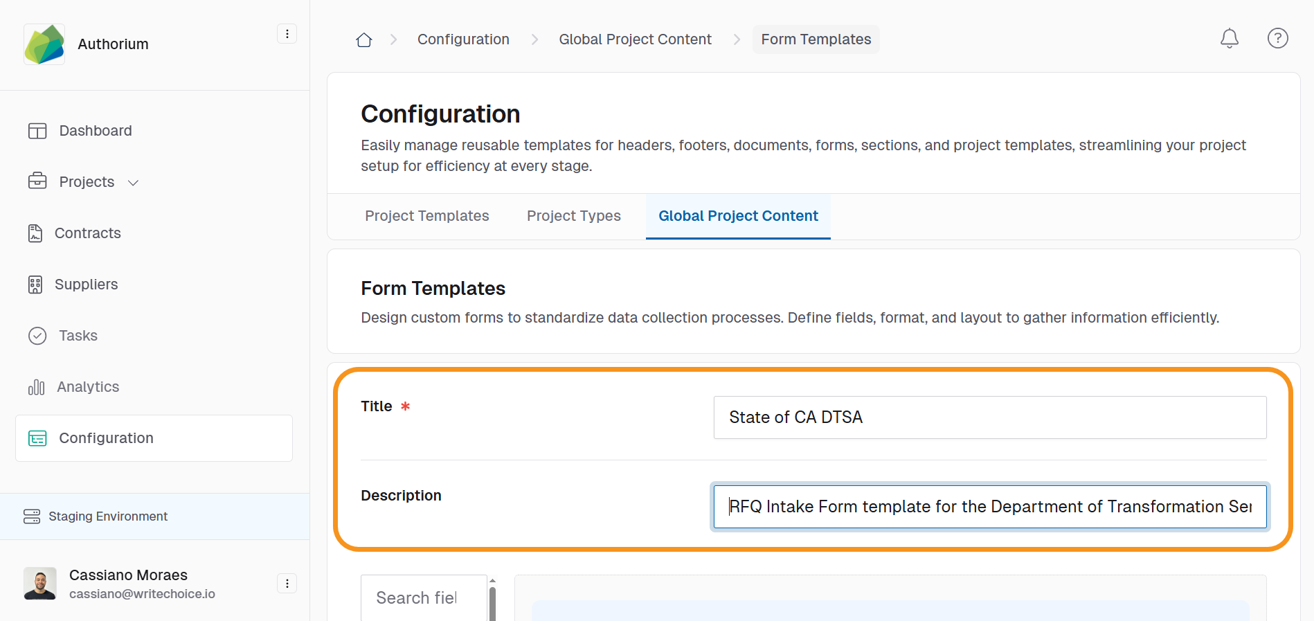 Create Form Template 2