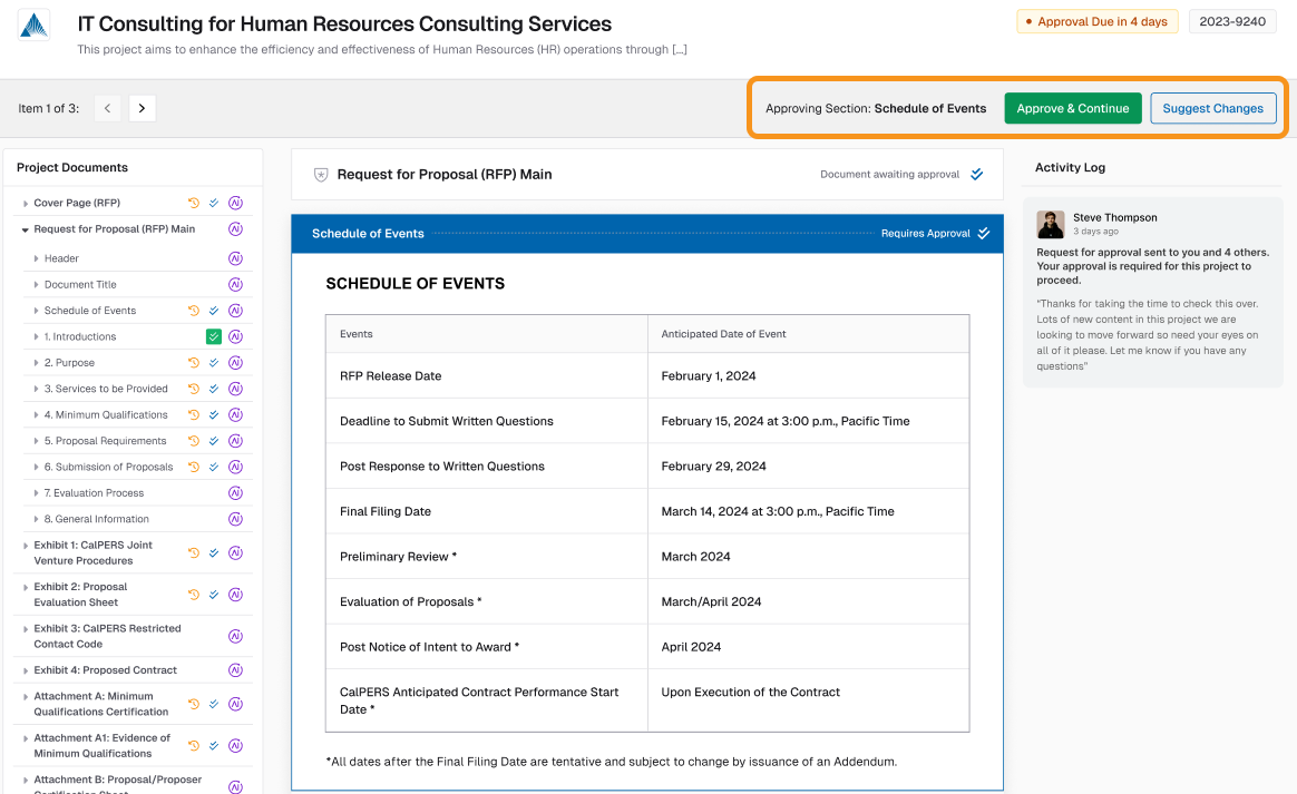 Image showing the approve and continue button