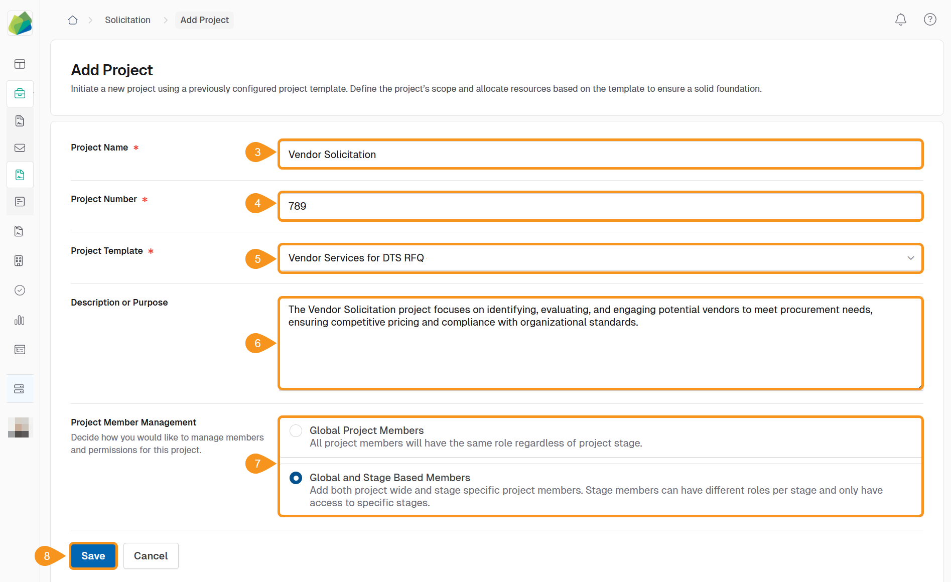configure the project data