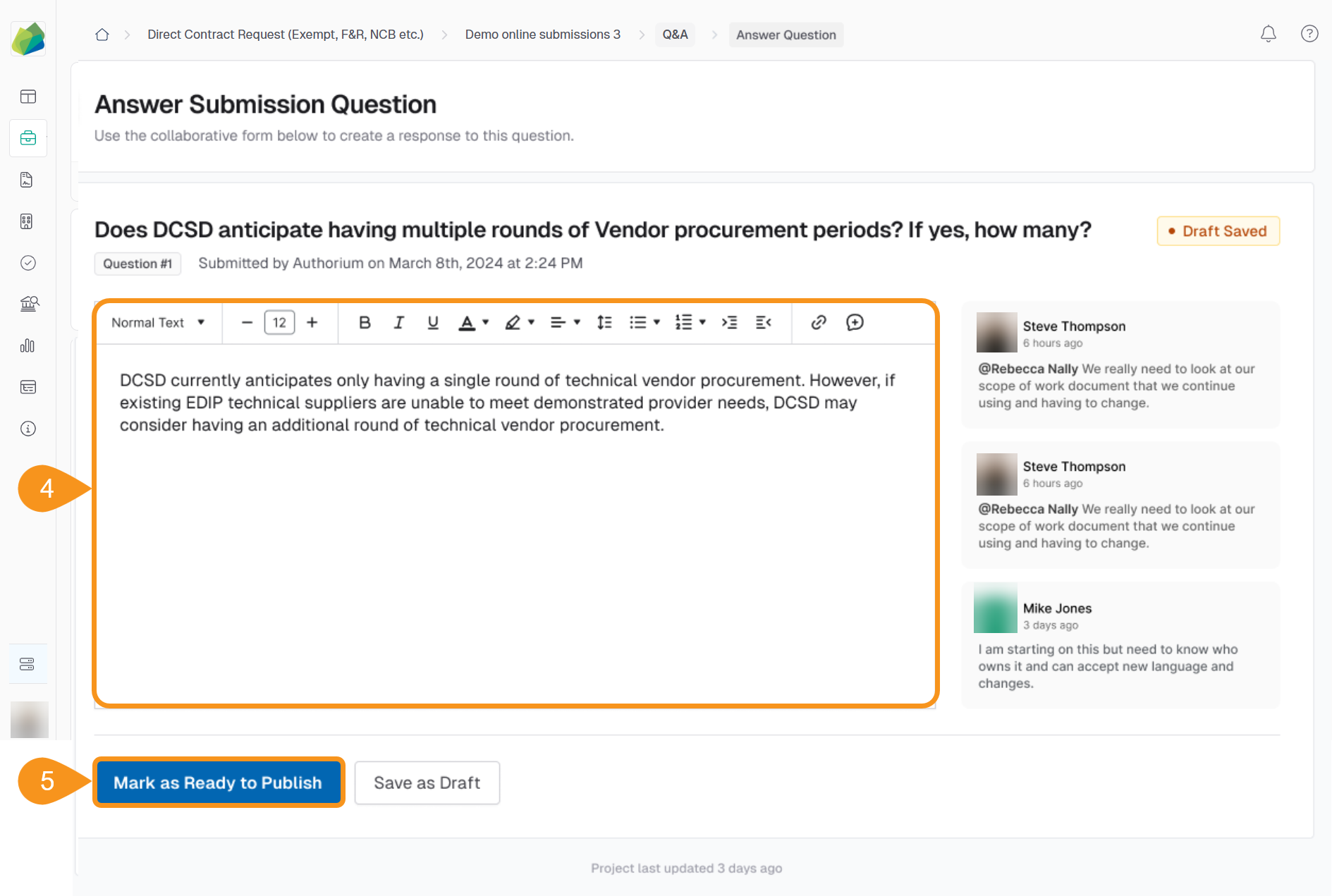 Answer Submission Question