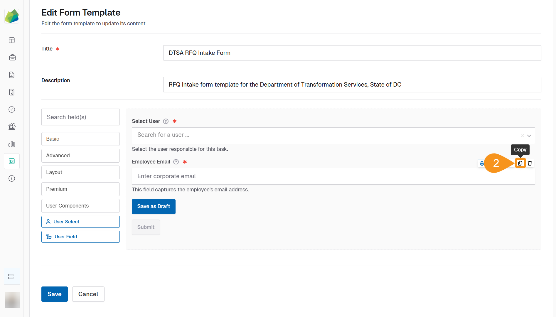 Copy User components