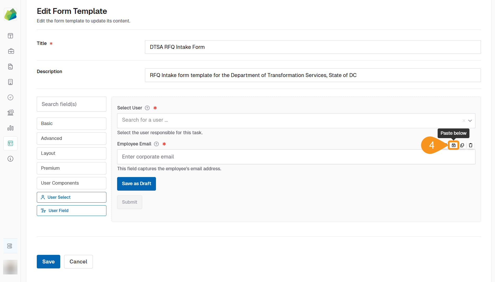 Paste User components